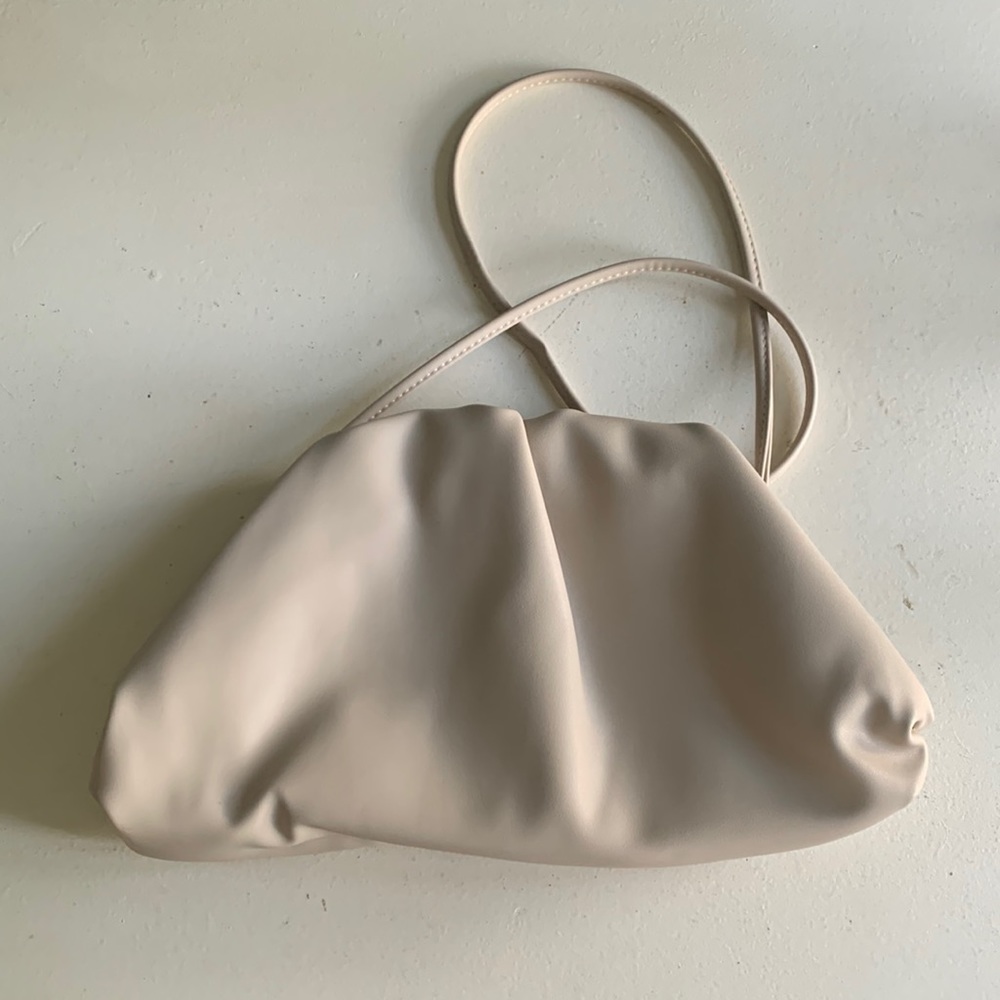 Tan fake leather clutch